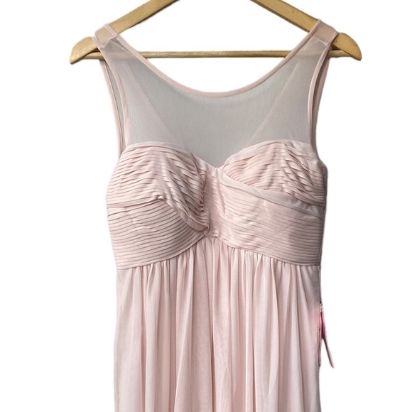 NWT Birdy Grey Ryan Bridesmaid Mesh Formal Evening Maxi Dress Pale Pink Blush - Picture 6 of 13